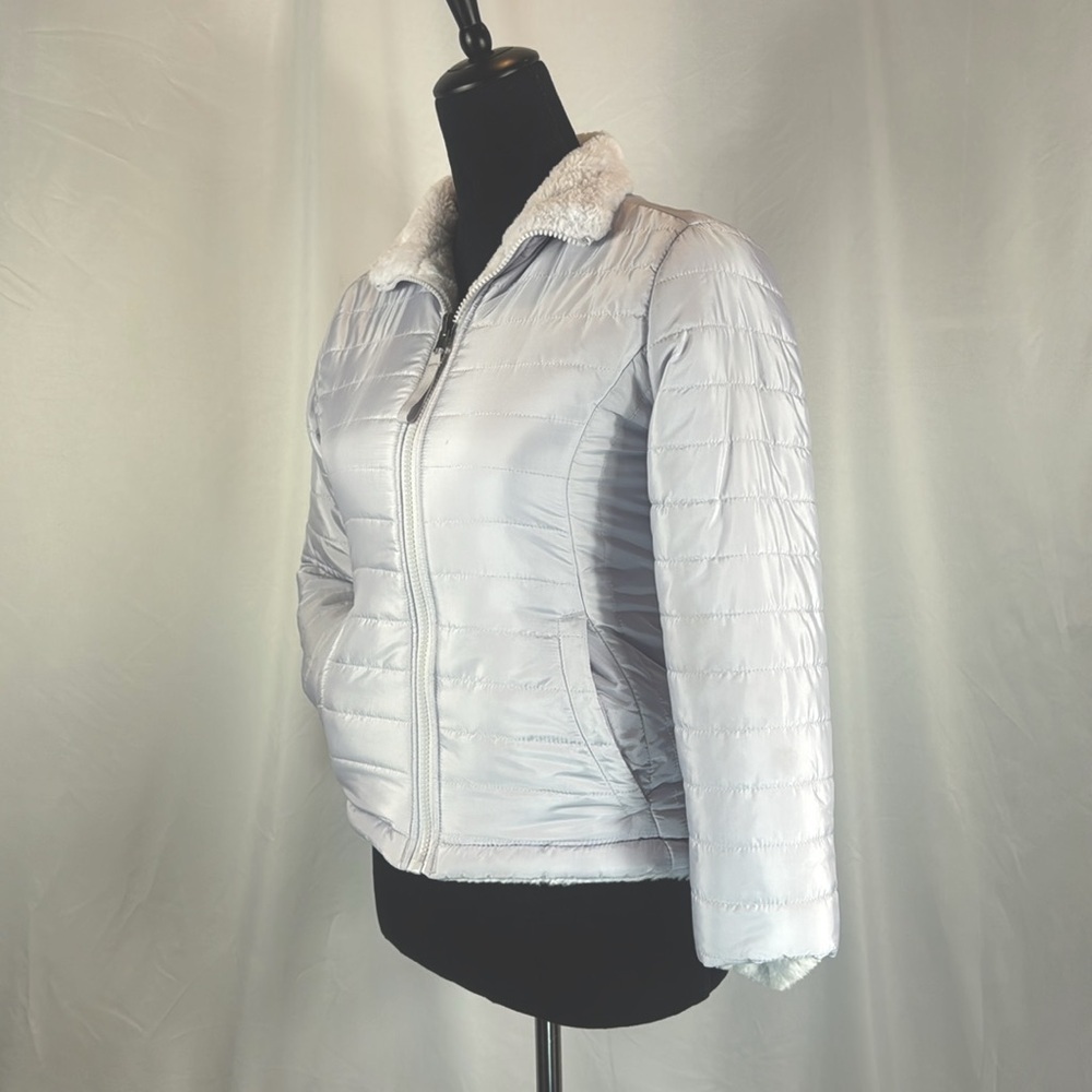 Reversible Puffer And Faux Fur Winter Jacket - Picture 4 of 6